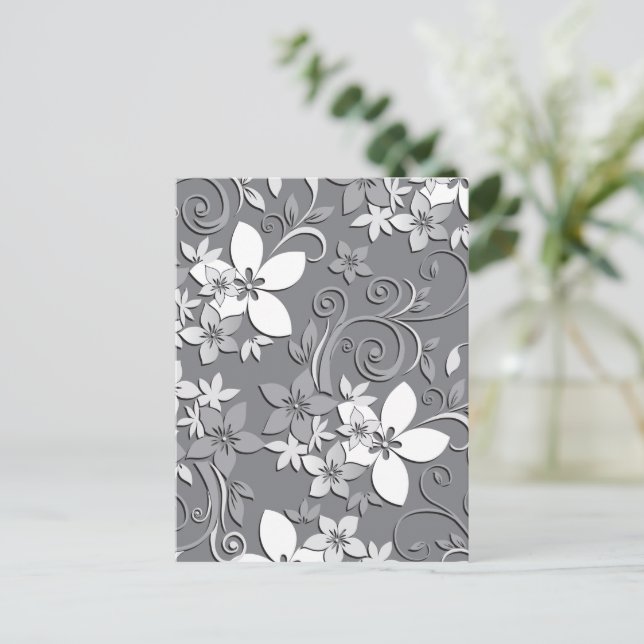Blume-Wandpapier 2 Postkarte (Stehend Vorderseite)