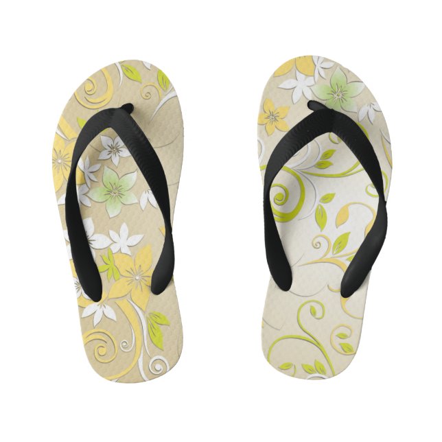 Blume - Wandpapier 3 Kinderbadesandalen (Fußbett)