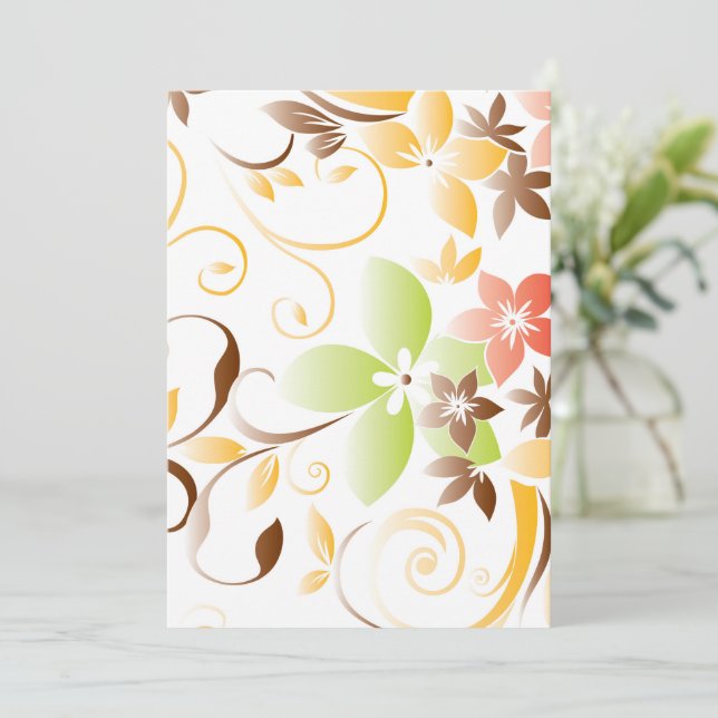 Blume - Wandpapier 5 Dankeskarte (Stehend Vorderseite)