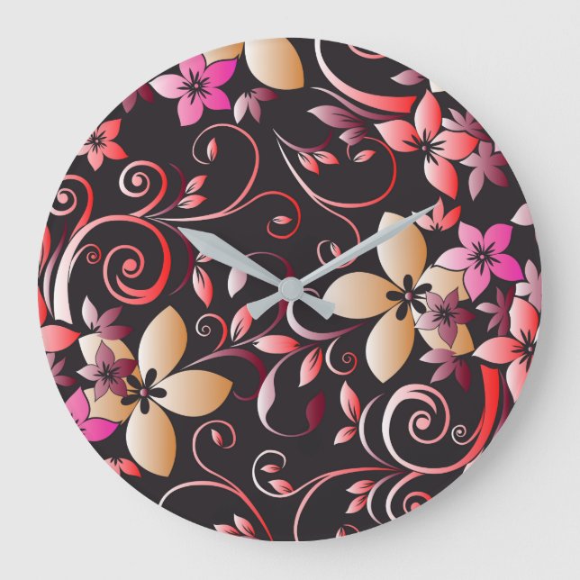 Blume - Wandpapier 7 Große Wanduhr (Vorderseite)