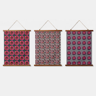 Blume Wandteppich Mit Holzrahmen