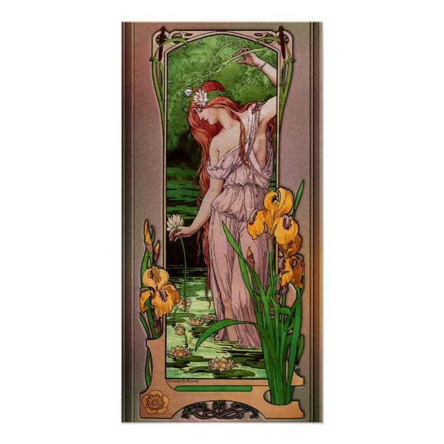 Blume Wasser von Élisabeth Sonrel Poster (Vorderseite)