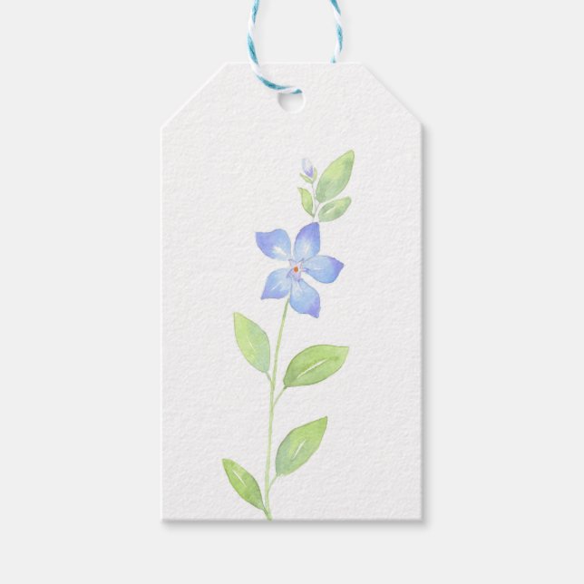 Blume Wasserfarbe Geschenkanhänger (Vorderseite)