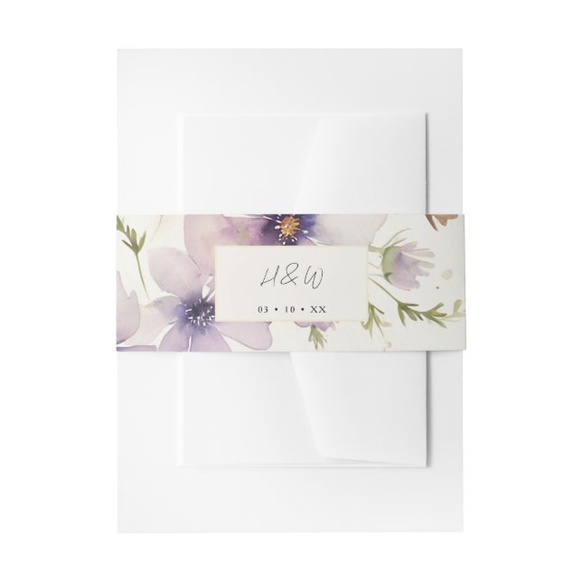 Blume Wasserfarbe Hochzeit Einladungsbanderole (Vorderseite Beispiel)