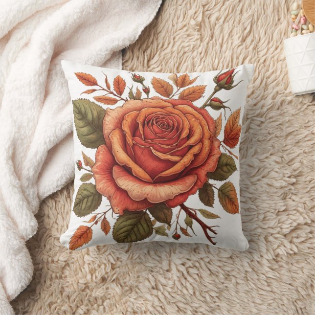 Blume Wasserfarbe Kissen (Decke)
