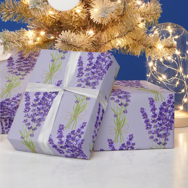 Blume Wasserfarbe Lavendel Garden Geschenkpapier (Feiertage)