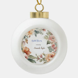 Blume Wasserfarbe Minimales Brautparty Keramik Kugel-Ornament