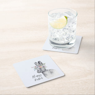 Blume Wasserfarbe Ostern Rechteckiger Pappuntersetzer