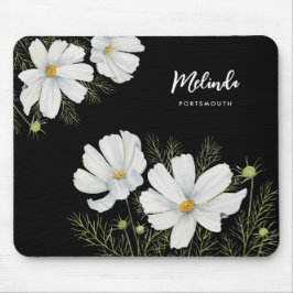Blume Wasserfarbe Weißer Kosmos Botanische Malerei Mousepad