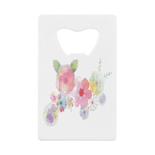 Blume Wasserfarben Art Geldbeutel Flaschenöffner (Vorderseite)