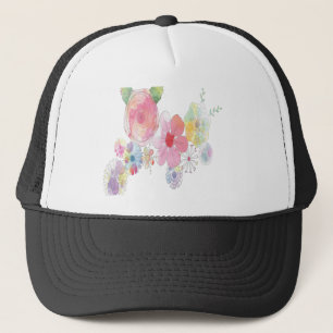 Blume Wasserfarben Art Truckerkappe