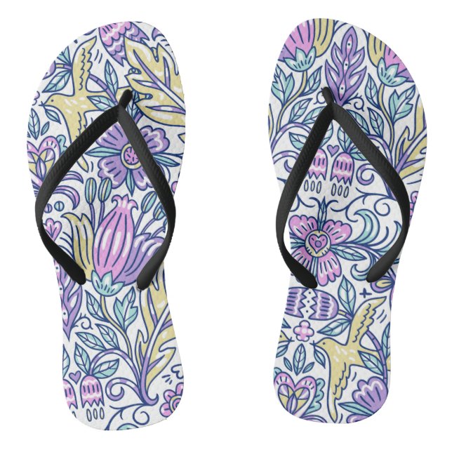 Blume Wasserfarben Frische Pasta machen Flip Flops (Fußbett)