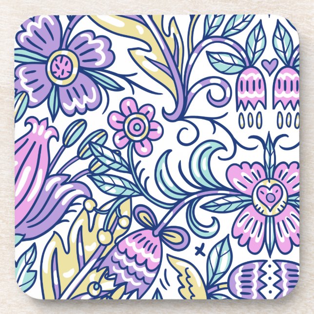 Blume Wasserfarben Frische Pasta machen Getränkeuntersetzer (Vorderseite)