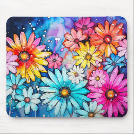 Blume Wasserfarben Kunst, Dichtung und Musik Mousepad
