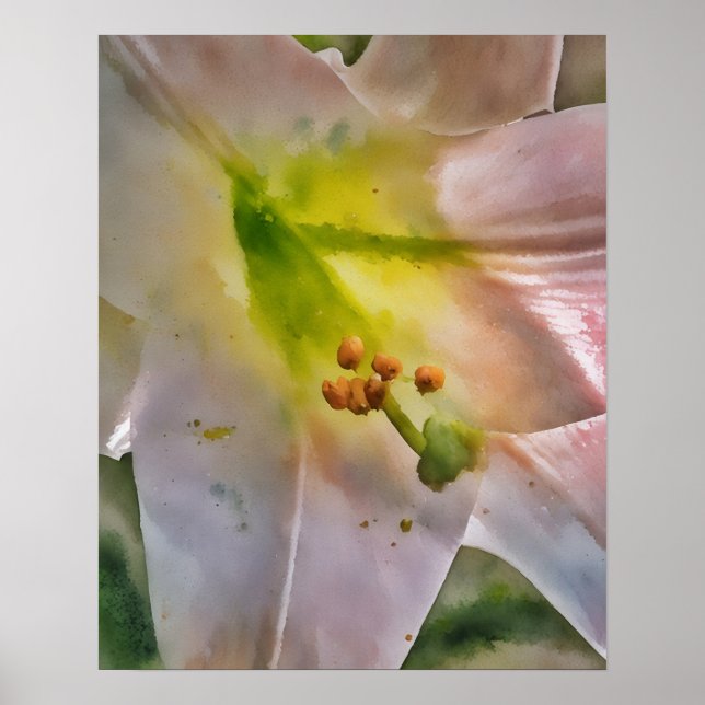 Blume Wasserfarben Kunst, Dichtung und Musik Poster (Vorne)