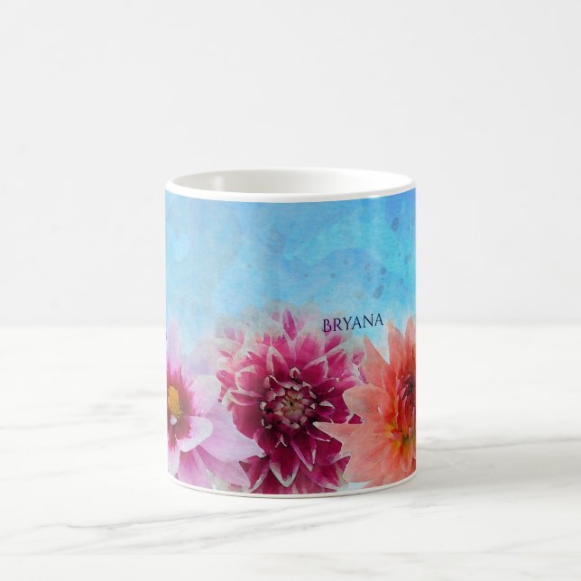 Blume Wasserfarben Modernes Blumendesign Kaffeetasse (Mittel)