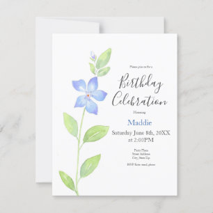 Blume Wasserfarben (Vinca) Einladung