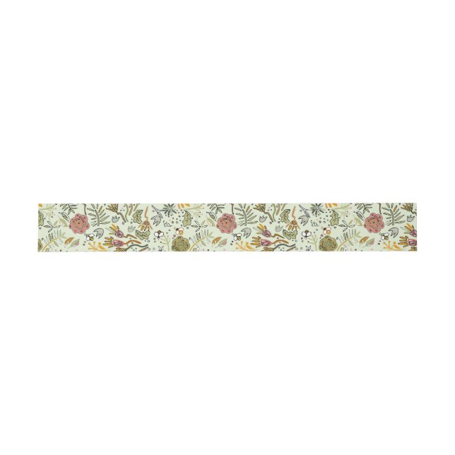 Blume Wasserfarbene Bienen Elegante Moderne Einladungsbanderole (Flach)