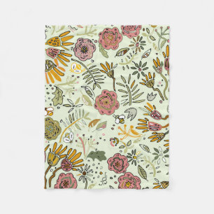 Blume Wasserfarbene Bienen Elegante Moderne Fleecedecke