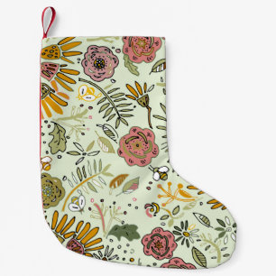 Blume Wasserfarbene Bienen Elegante Moderne Kleiner Weihnachtsstrumpf