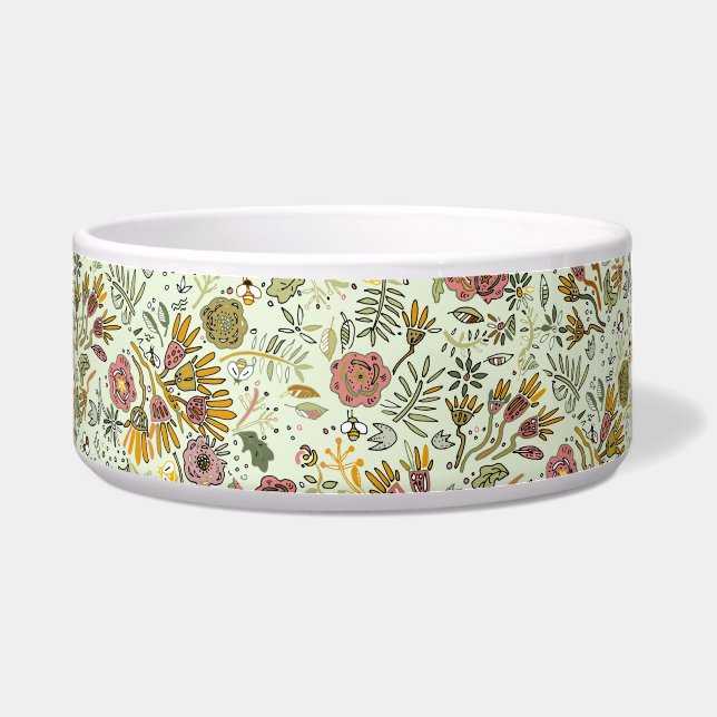 Blume Wasserfarbene Bienen Elegante Moderne Napf (Vorderseite)