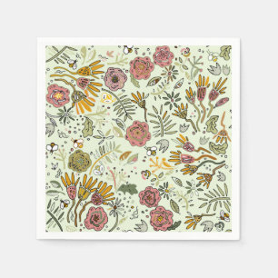 Blume Wasserfarbene Bienen Elegante Moderne Serviette
