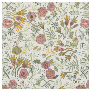 Blume Wasserfarbene Bienen Elegante Moderne Stoff