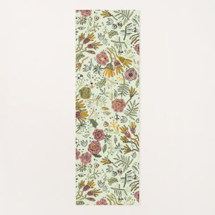 Blume Wasserfarbene Bienen Elegante Moderne Yogamatte