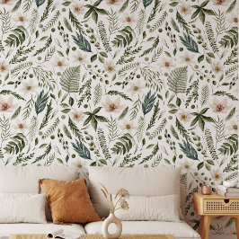 Blume Wasserfarbenes botanisches Muster Tapete