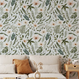 Blume Wasserfarbenes botanisches Muster Tapete