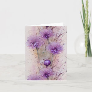 Blume Watercolor Dreamy Pastel Allium Dankeskarte