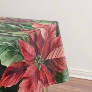 Blume Watercolor Poinsettia Weihnachten Tischdecke