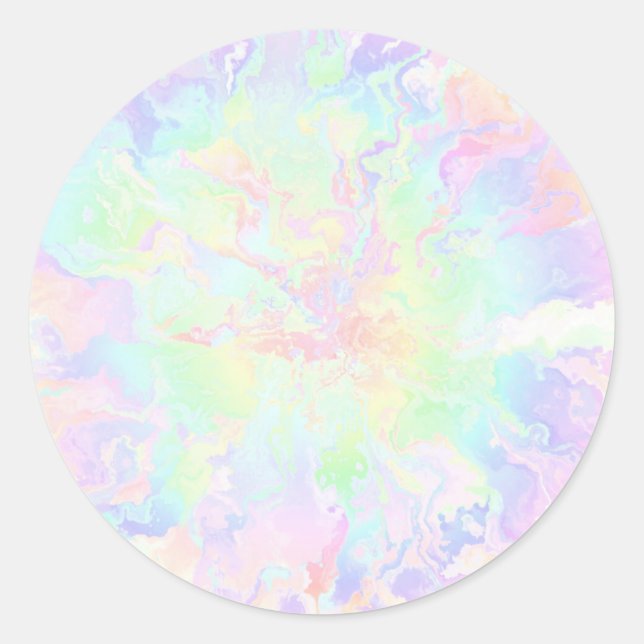 Blume Watercolor Rainbow Runder Aufkleber (Vorderseite)