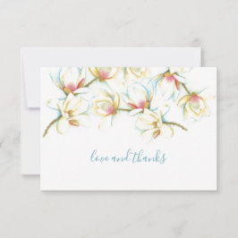 Blume Watercolor White Magnolia Danke Karte