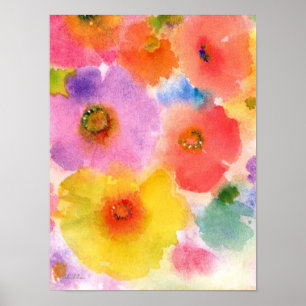 Blume Watercolordruck Poster