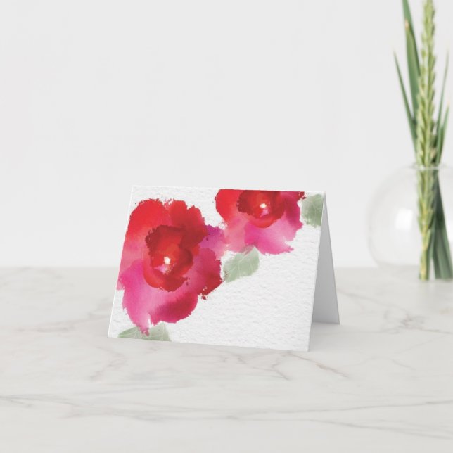 Blume Watercolorraum-Anmerkungskarte Karte (Vorderseite)