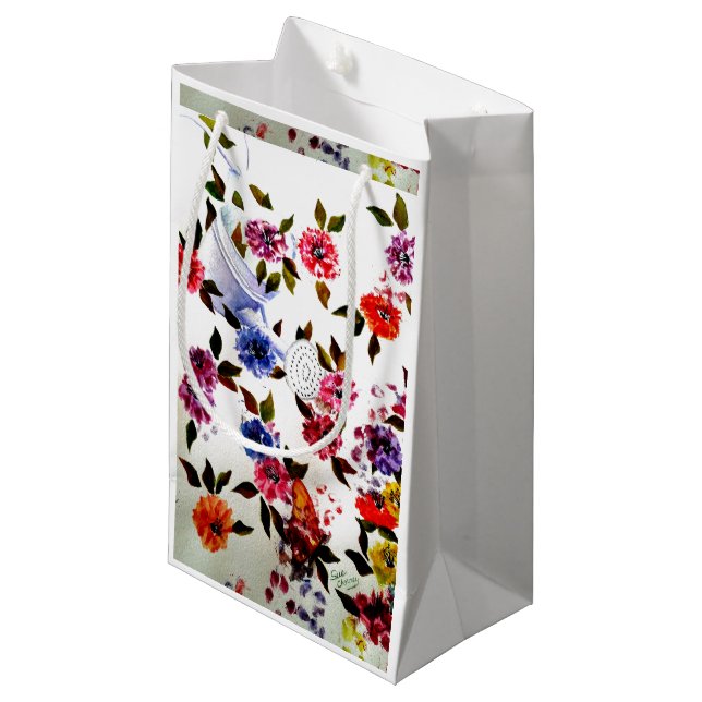 BLUME WATERING CAN KLEINE GESCHENKTÜTE (Vorderseite Schrägansicht)
