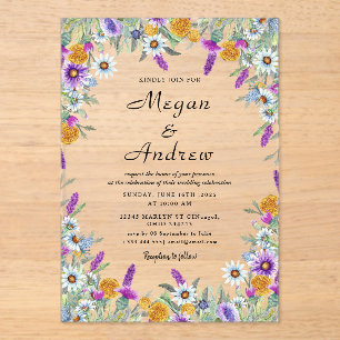 Blume Wedding Theme Acryleinladungen