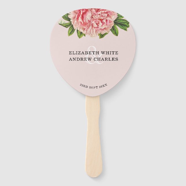 Blume WEDING FAN chic blush pink florale pechia Fächer (Vorderseite)