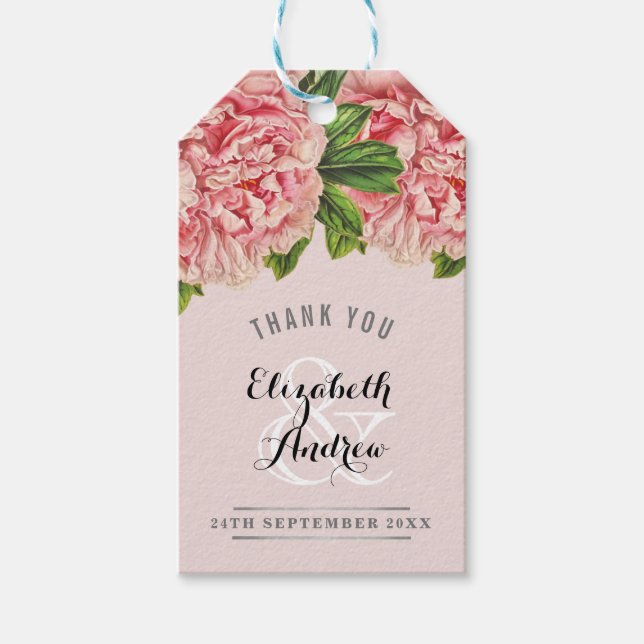 Blume WEDING Geschenkanhänger (Vorderseite)