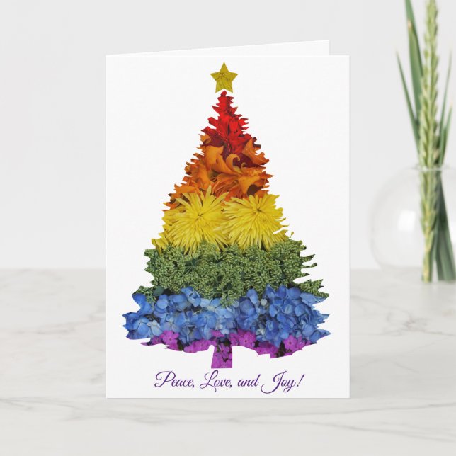 Blume Weihnachtsbaum Weihnachtsgrüße Karte (Vorderseite)