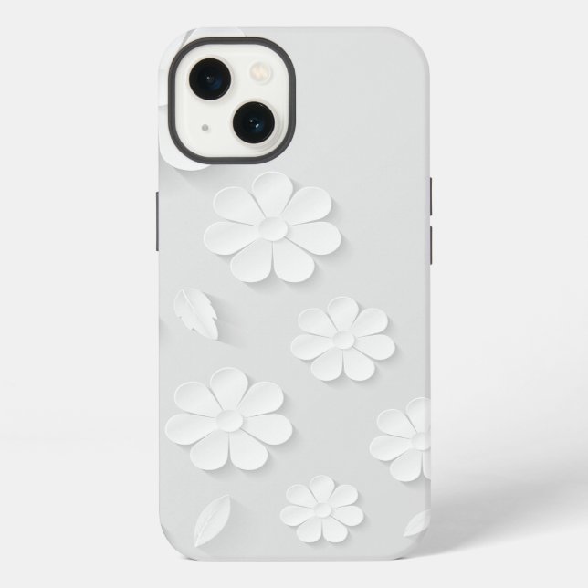 Blume-weiß iPhone Hülle (Rückseite)