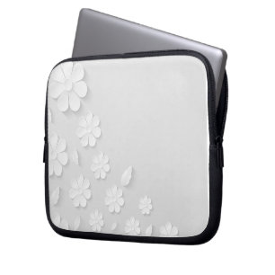Blume-weiß Laptopschutzhülle