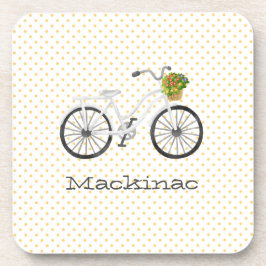Blume Weißes Fahrrad Lage Mackinac Getränkeuntersetzer