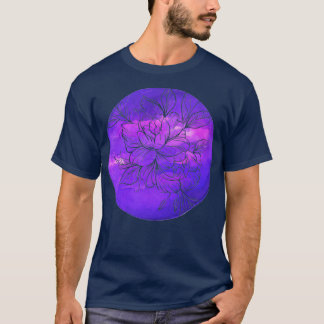 Blume Weißes Wasserfarben T-Shirt