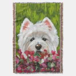 Blume Westie und Pink Decke