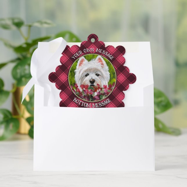 Blume Westie und Pink Ornament Karte (Umschlag)