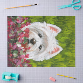 Blume Westie und Pink Seidenpapier