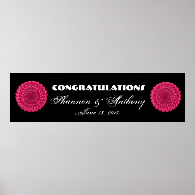 Blume Wheels Wedding oder Verlobung Banner V3 Poster (Vorne)