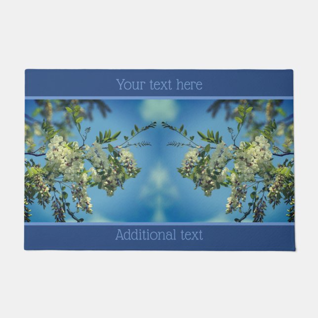 Blume White Locust Blüten Personalisiert Fußmatte (Vorderseite)